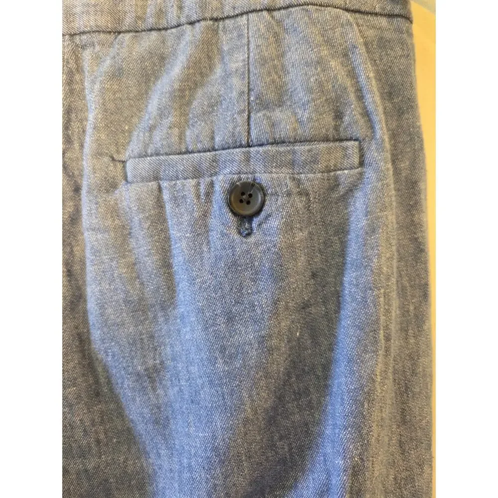 Womens Banana Republic Linen Blend Avery Ankle Pants Sz O Attached Tie Belt
